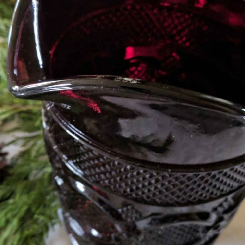 AVON CAPE COD RUBY RED Elegant Glass Pitcher 46 Oz. - Picture 6 of 6